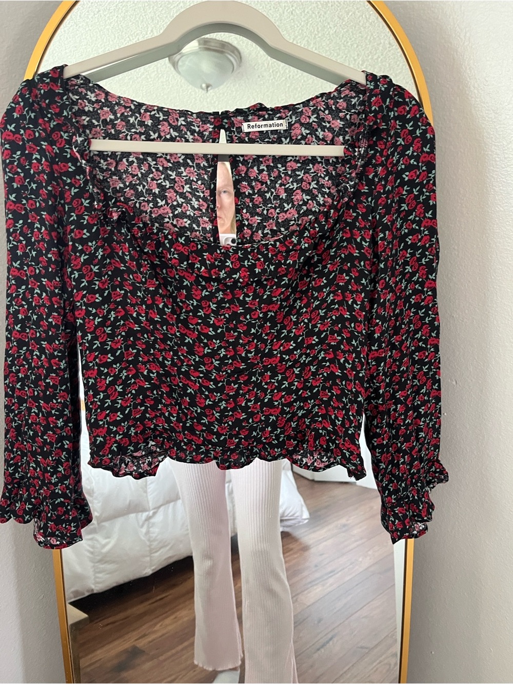 Reformation Ruffled Rose Crop Top - Picture 8 of 13